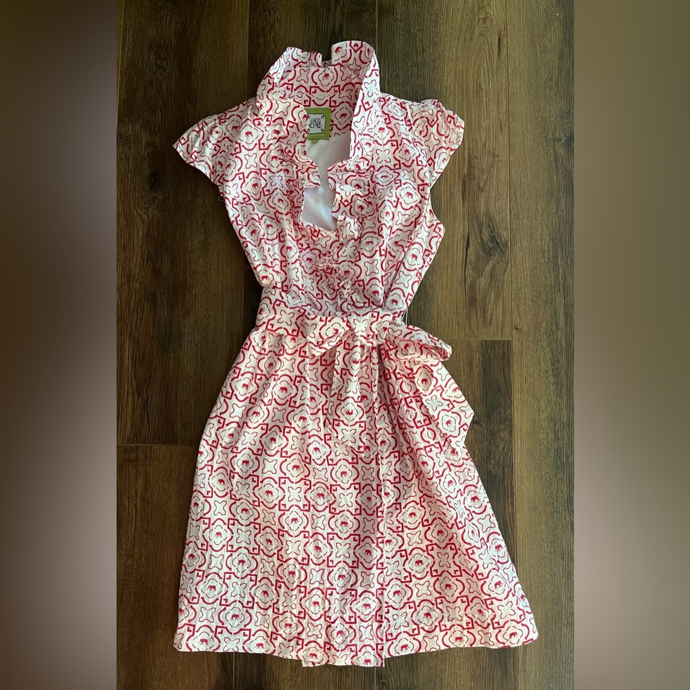 Elizabeth McKay Red and White Printed Mini Dress - Picture 4 of 11